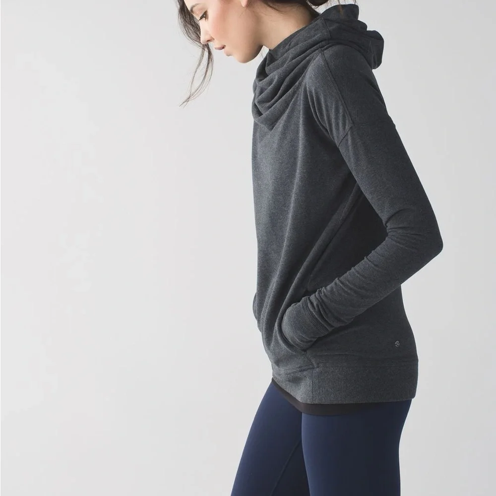 Lululemon Stress Less Hoodie Heathered Dark Grey